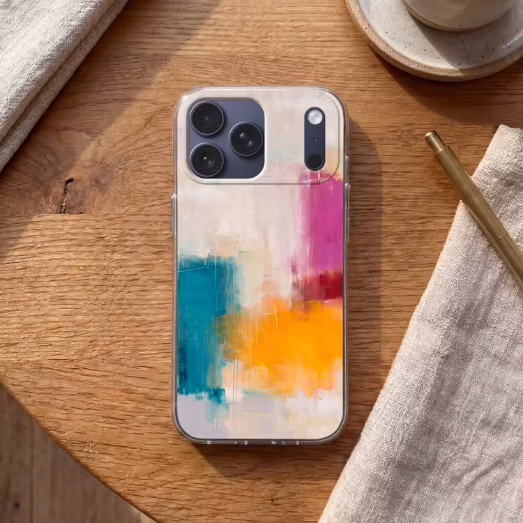 Telefoonhoesje Softcase - Abstract - Kleurrijk - Modern - Kunst - Oranje — 2