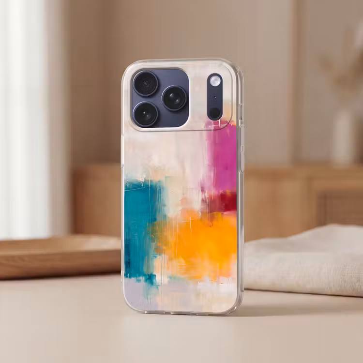 Telefoonhoesje Softcase - Abstract - Kleurrijk - Modern - Kunst - Oranje — 3