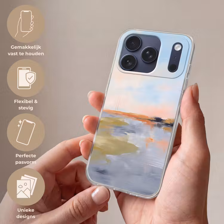 Telefoonhoesje Softcase - Abstract - Landschap - Horizon - Modern - Kleurrijk — 4