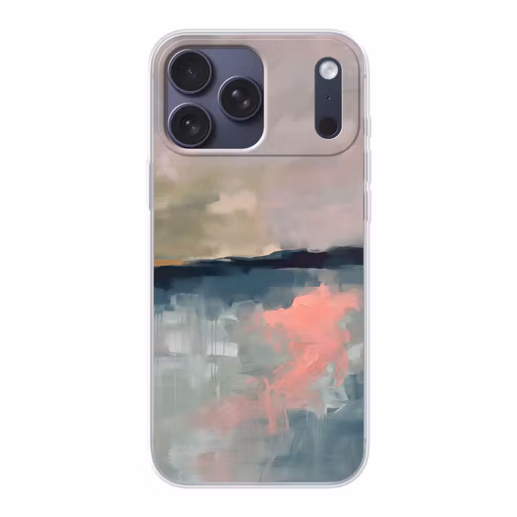 Telefoonhoesje Softcase - Abstract - Landschap - Kunst - Modern - Groen - Blauw — 1