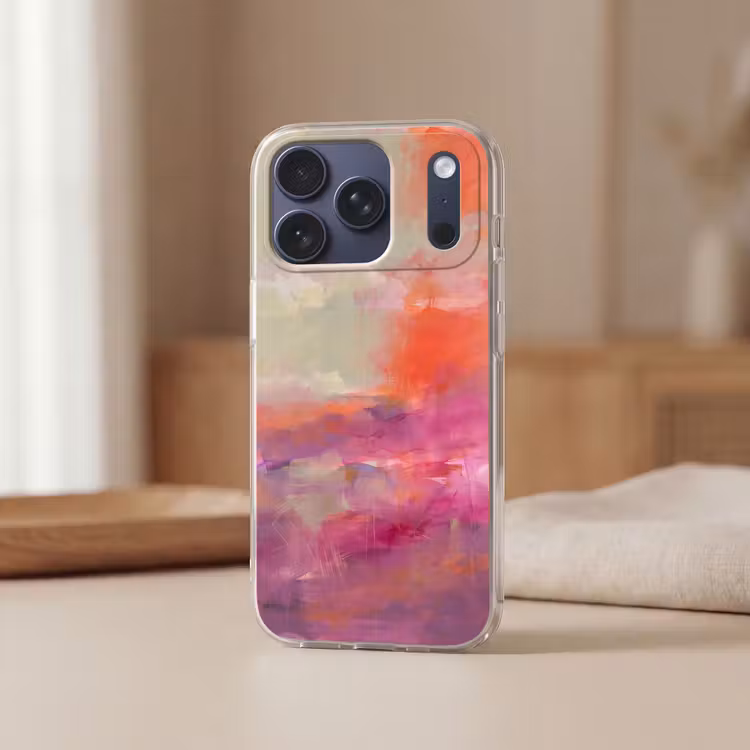 Telefoonhoesje Softcase - Kunst - Vloeiend - Overgangen - Oranje — 3