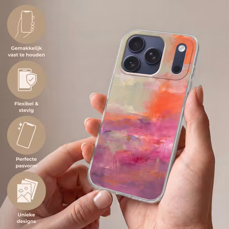 Telefoonhoesje Softcase - Kunst - Vloeiend - Overgangen - Oranje — 4