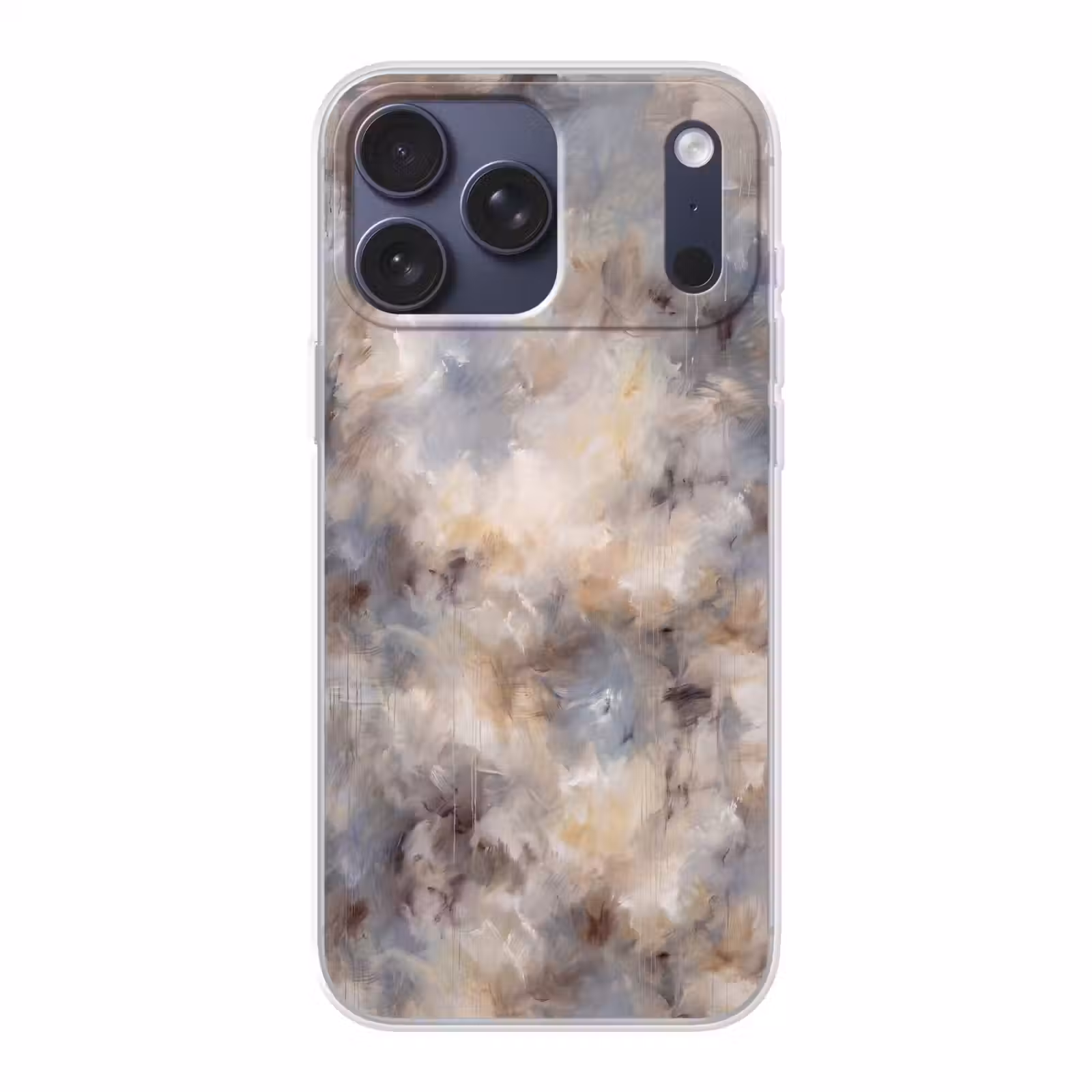 Telefoonhoesje Softcase - Abstract - Wolken - Sfeervol - Beige - Grijs — 1
