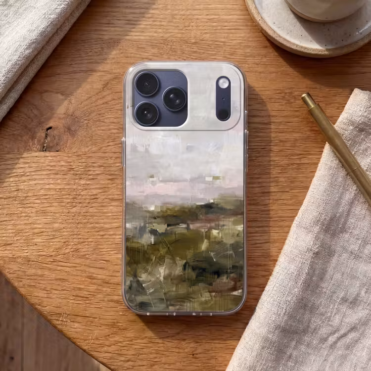 Telefoonhoesje Softcase - Abstract - Gelaagd - Kunst - Modern - Grijs-Groen — 2