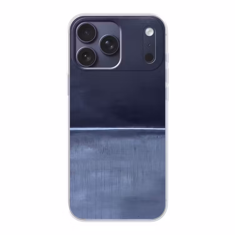 Telefoonhoesje Softcase - Abstract - Horizontale lijn - Minimalistisch - Donkerblauw - Kunst — 1
