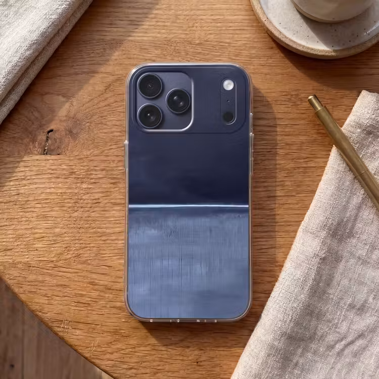 Telefoonhoesje Softcase - Abstract - Horizontale lijn - Minimalistisch - Donkerblauw - Kunst — 2