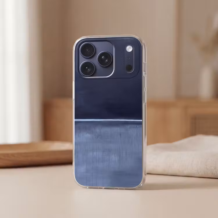Telefoonhoesje Softcase - Abstract - Horizontale lijn - Minimalistisch - Donkerblauw - Kunst — 3