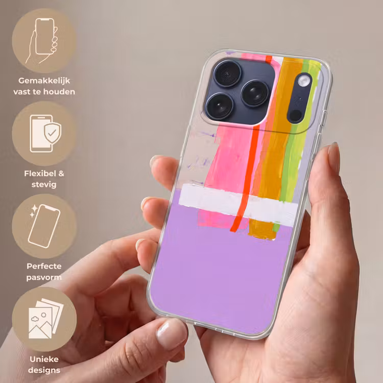 Telefoonhoesje Softcase - Abstract - Kleurrijk - Vormen - Modern - Kunst — 4