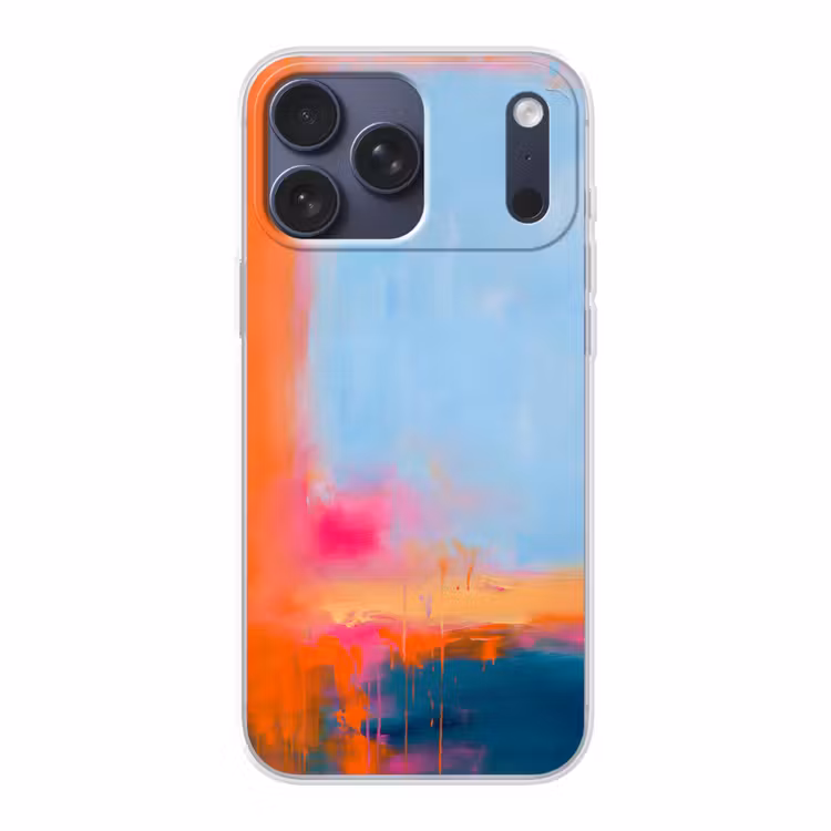 Telefoonhoesje Softcase - Abstract - Kleurvlakken - Modern - Oranje - Blauw — 1