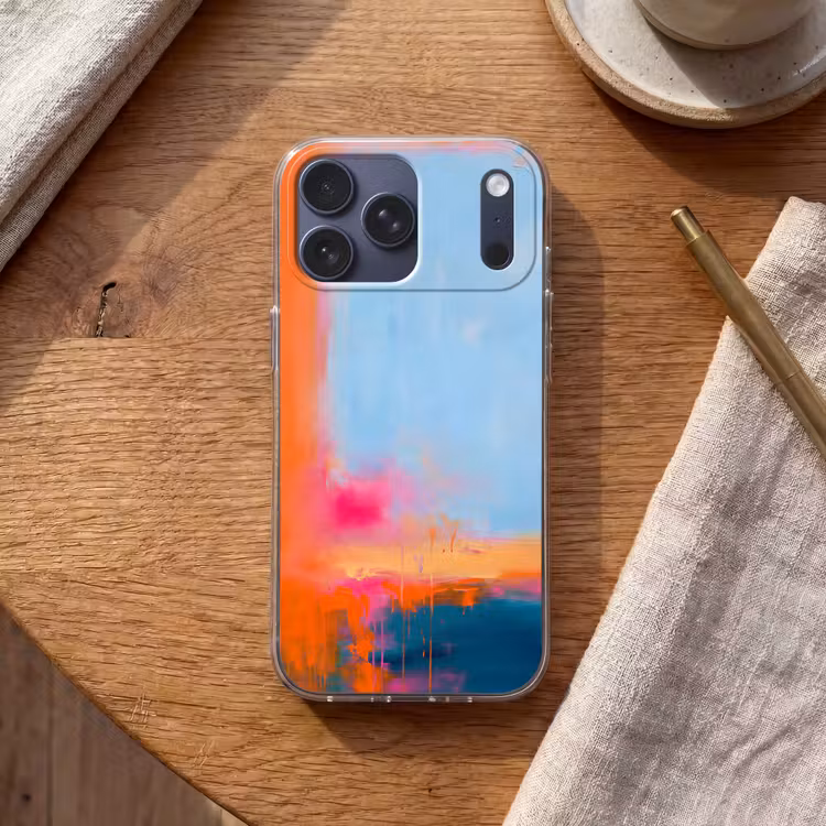 Telefoonhoesje Softcase - Abstract - Kleurvlakken - Modern - Oranje - Blauw — 2