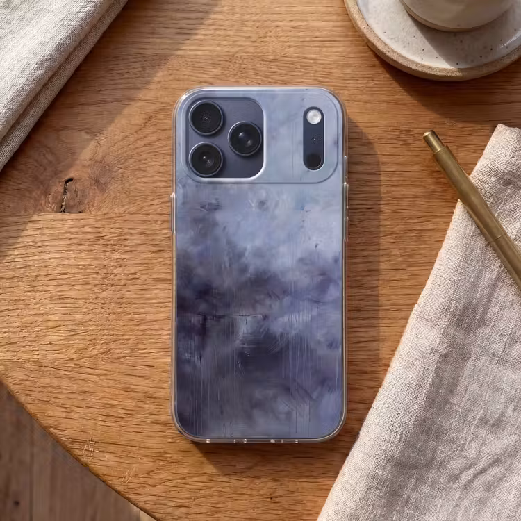 Telefoonhoesje Softcase - Abstract - Kwaststreken - Modern - Kunst - Grijs — 2