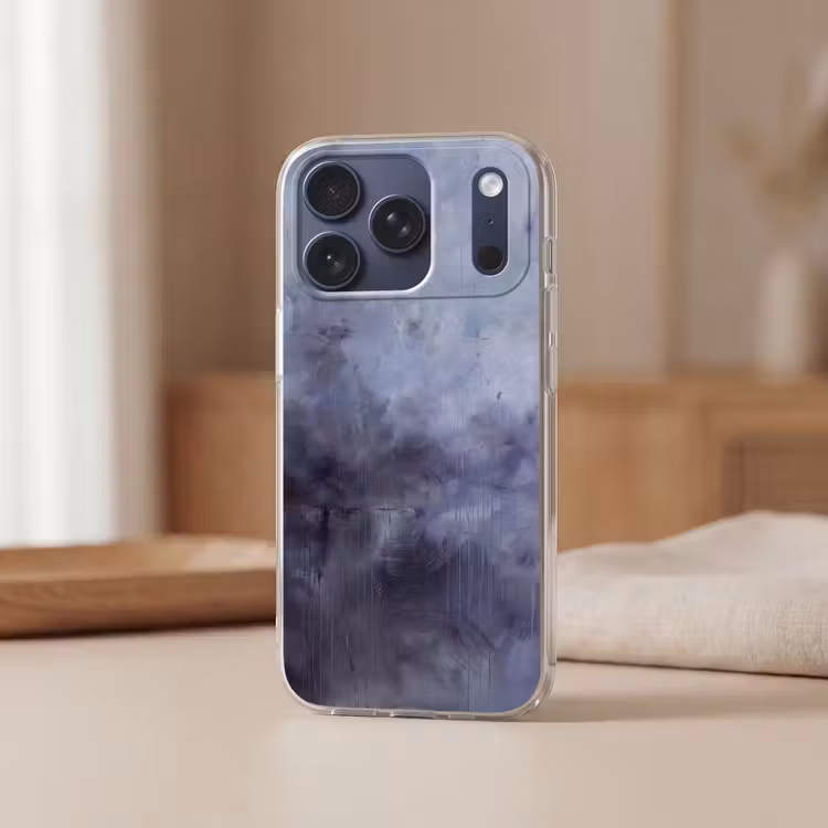 Telefoonhoesje Softcase - Abstract - Kwaststreken - Modern - Kunst - Grijs — 3