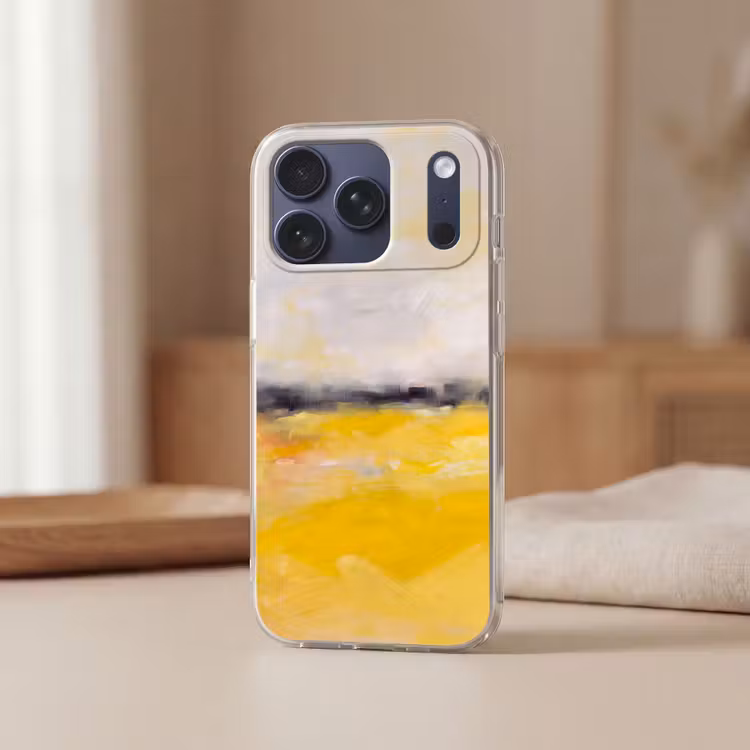 Telefoonhoesje Softcase - Abstract - Landschap - Modern - Geel — 3