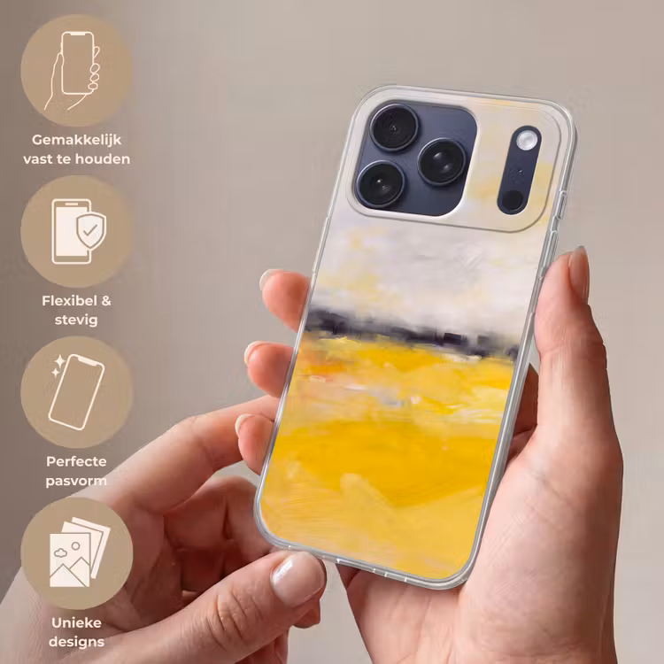 Telefoonhoesje Softcase - Abstract - Landschap - Modern - Geel — 4