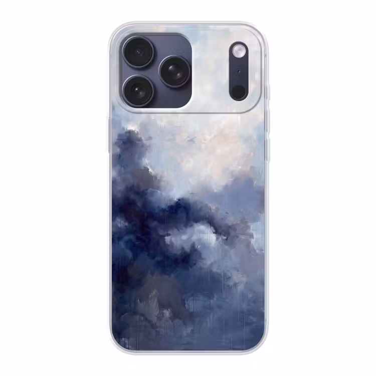 Telefoonhoesje Softcase - Abstract - Wolken - Modern - Blauw - Kunst — 1