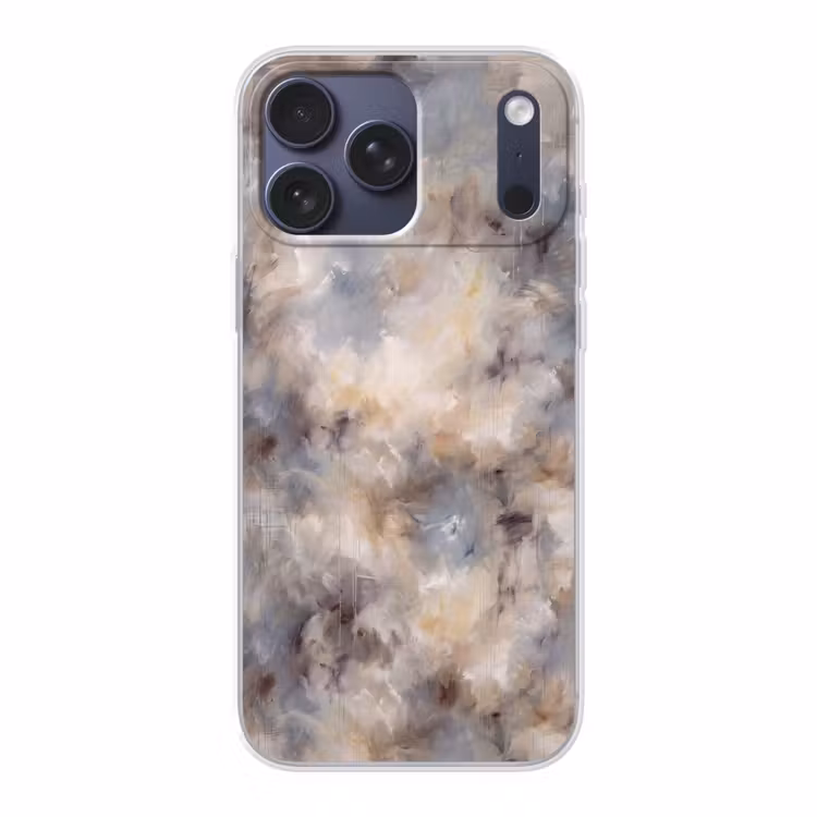 Telefoonhoesje Softcase - Abstract - Wolken - Sfeervol - Beige - Grijs — 1