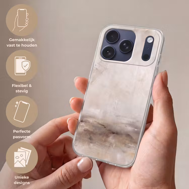 Telefoonhoesje Softcase - Abstrakt - Landschap - Modern - Beige - Kunst — 4