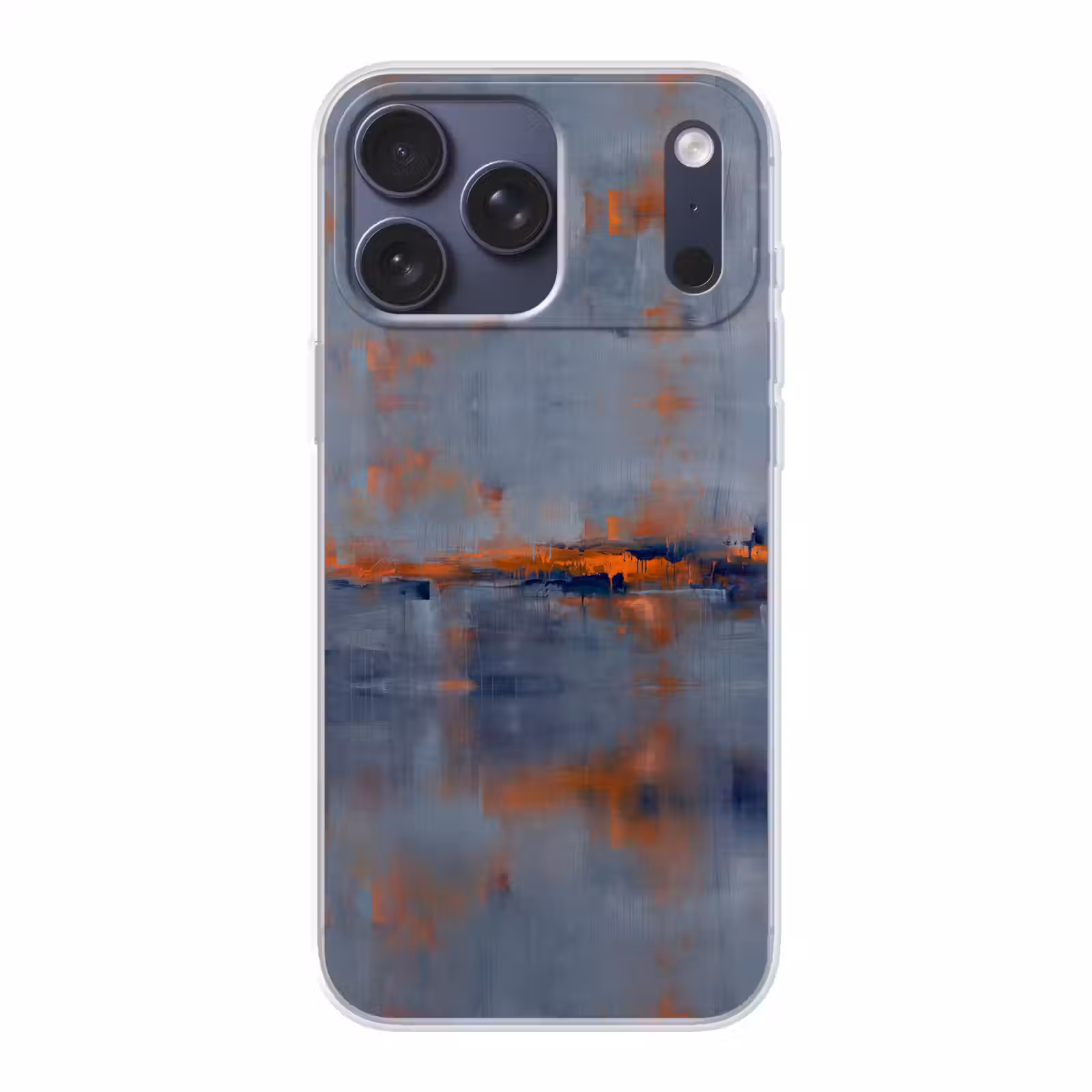Telefoonhoesje Softcase - Abstract - Kleuren - Modern - Oranje - Grijs — 1