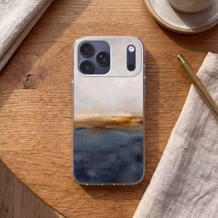 Telefoonhoesje Softcase - Abstract - Horizon - Water - Modern - Beige — 2