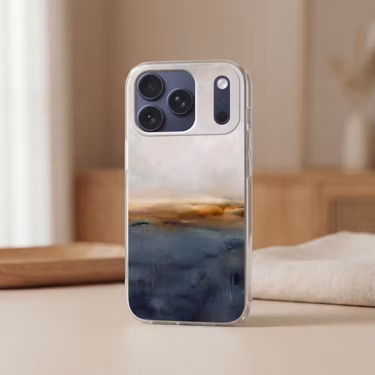 Telefoonhoesje Softcase - Abstract - Horizon - Water - Modern - Beige — 3