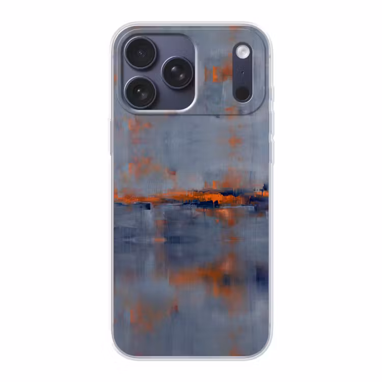 Telefoonhoesje Softcase - Abstract - Kleuren - Modern - Oranje - Grijs — 1