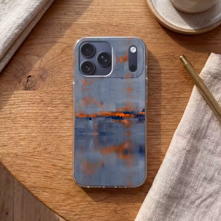 Telefoonhoesje Softcase - Abstract - Kleuren - Modern - Oranje - Grijs — 2