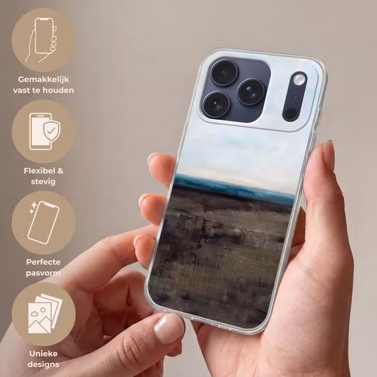 Telefoonhoesje Softcase - Abstract - Landschap - Horizon - Blauw - Modern — 4