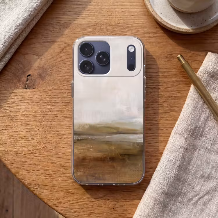 Telefoonhoesje Softcase - Abstract - Landschap - Natuur - Beige - Bruin — 2