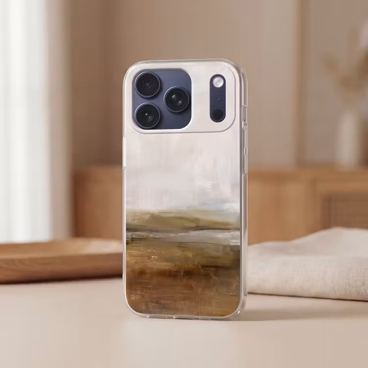 Telefoonhoesje Softcase - Abstract - Landschap - Natuur - Beige - Bruin — 3
