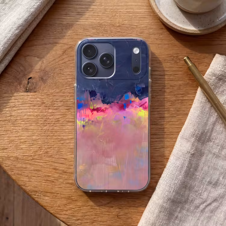 Telefoonhoesje Softcase - Abstract - Textuur - Kleuren - Modern - Roze — 2