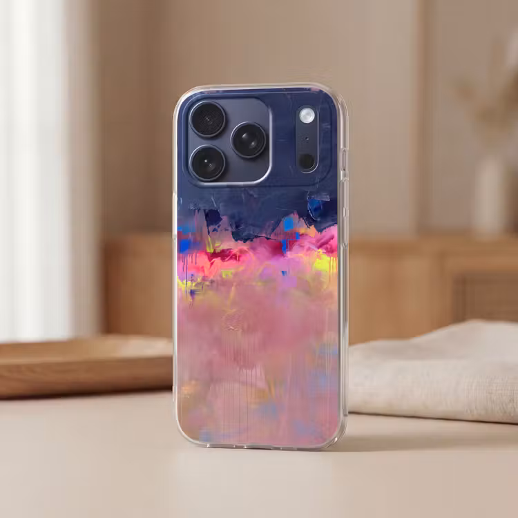Telefoonhoesje Softcase - Abstract - Textuur - Kleuren - Modern - Roze — 3