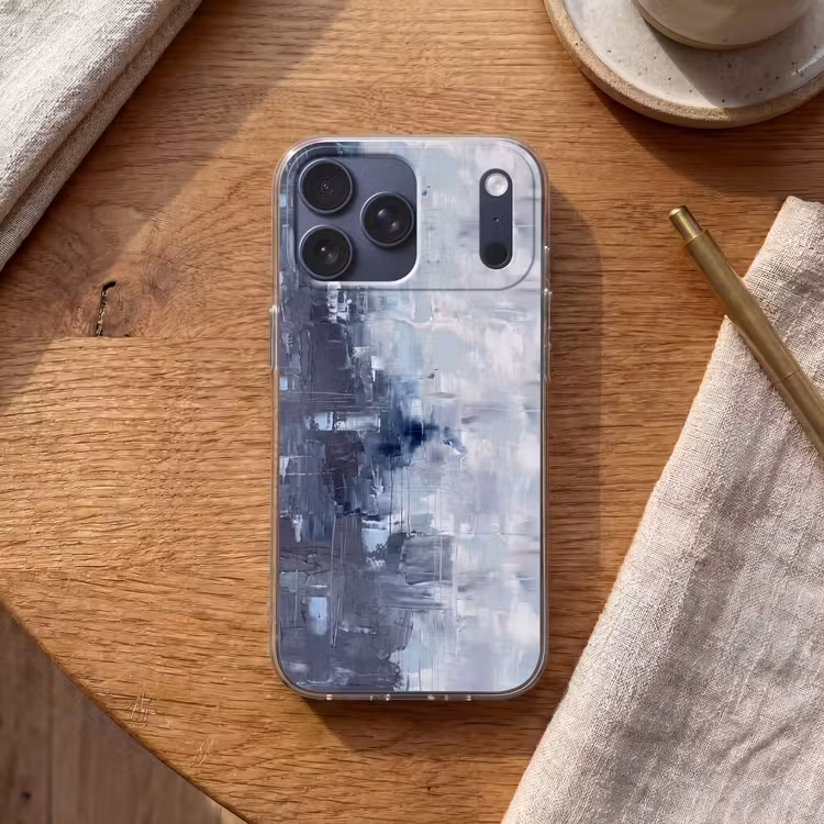 Telefoonhoesje Softcase - Abstract - Textuur - Kunst - Modern - Blauw — 2