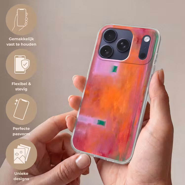 Telefoonhoesje Softcase - Abstract - Vlakken - Kunst - Modern - Oranje — 4
