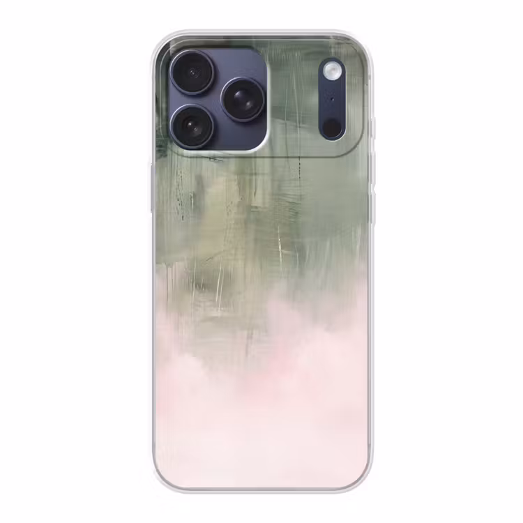 Telefoonhoesje Softcase - Kunst - Abstract - Modern - Groen - Roze — 1