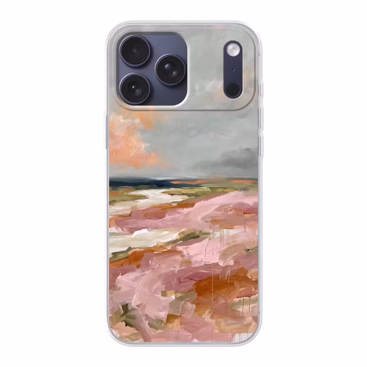 Telefoonhoesje Softcase - Landschap - Rivier - Abstract - Roze - Groen — 1