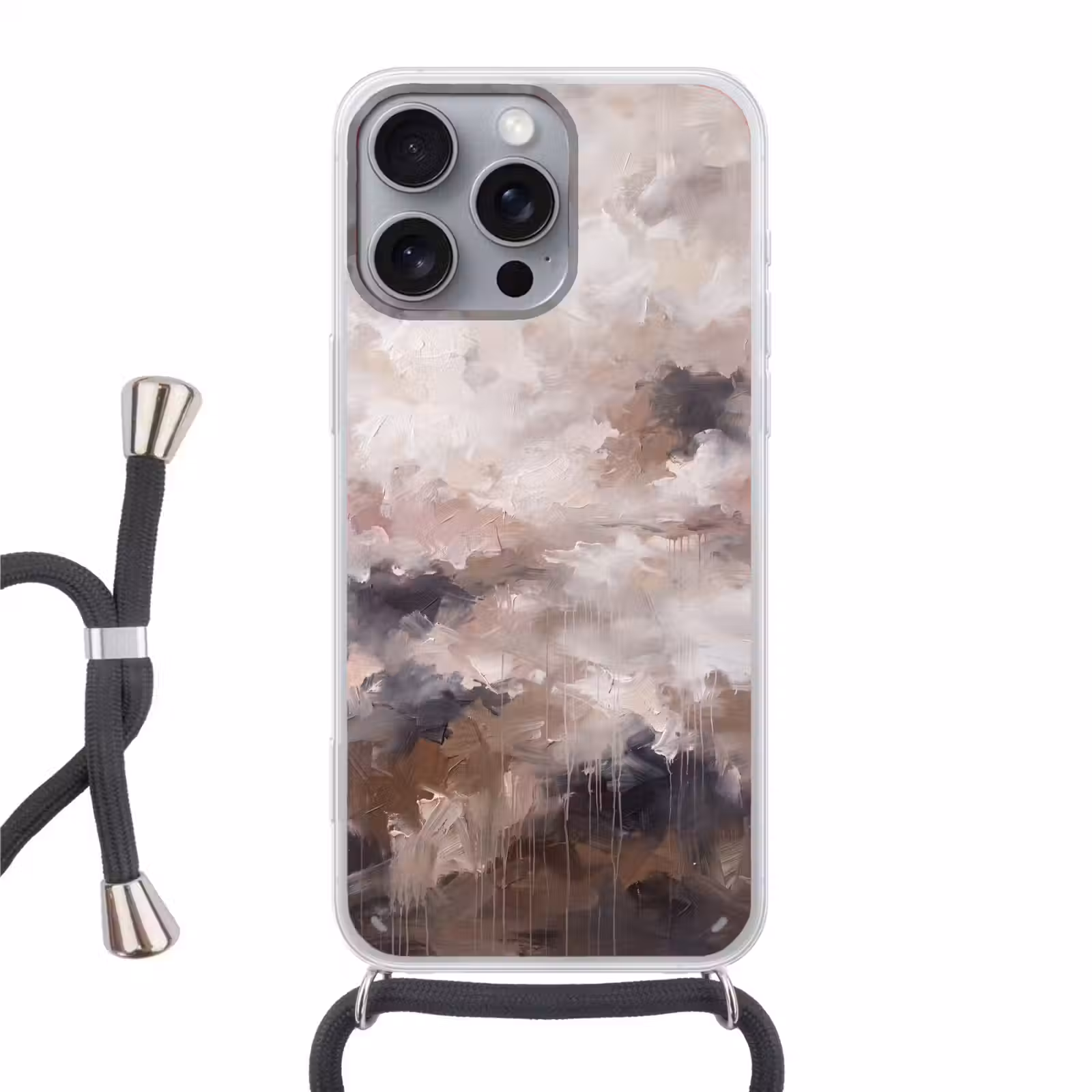 Telefoonhoesje met koord - Abstract - Textuur - Kunst - Modern - Beige — 1