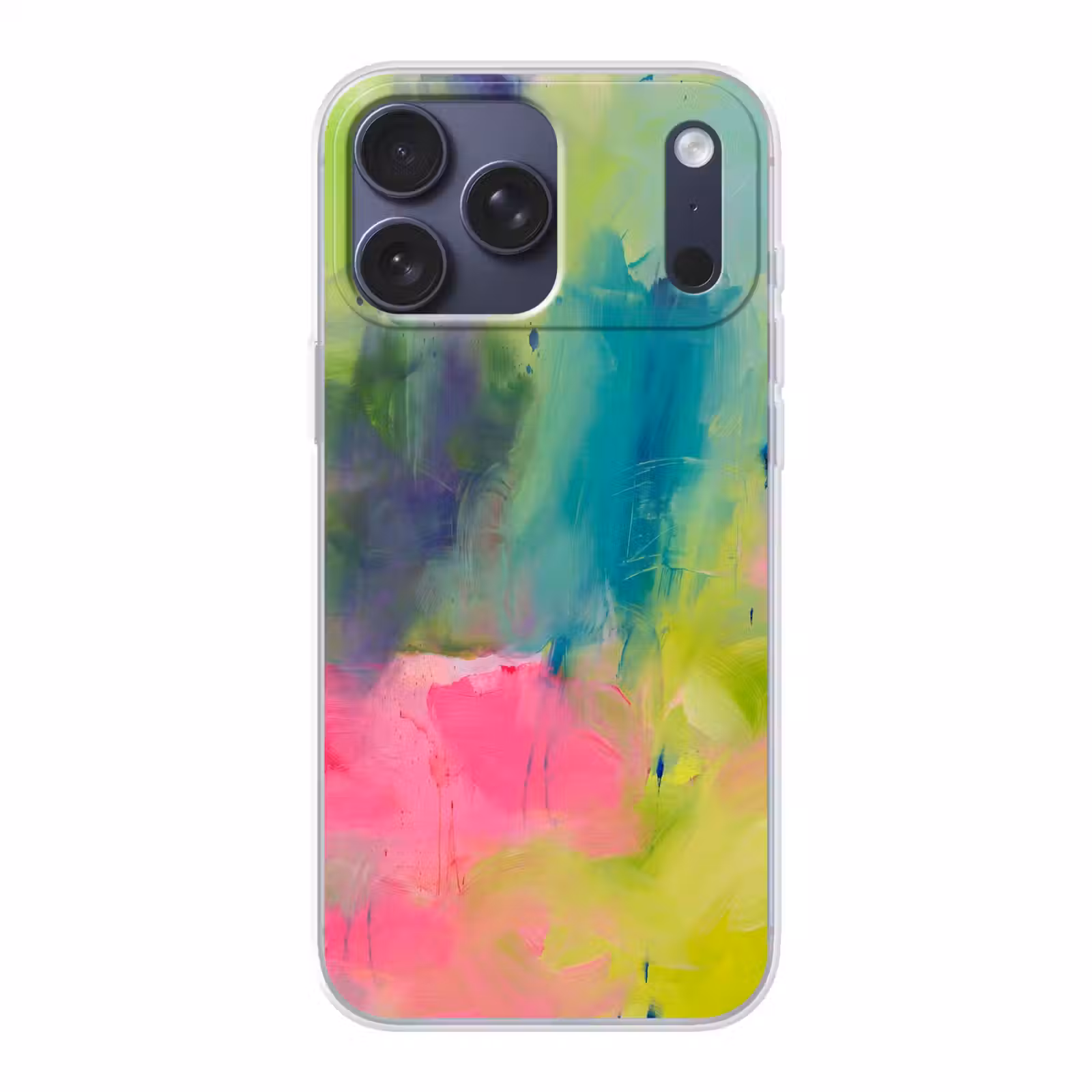 Telefoonhoesje Softcase - Abstract - Kleuren - Modern - Groen - Roze — 1