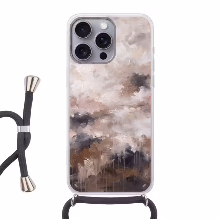 Telefoonhoesje met koord - Abstract - Textuur - Kunst - Modern - Beige — 1