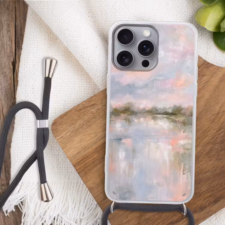 Telefoonhoesje met koord - Natuur - Landschap - Abstract - Water - Groen — 3