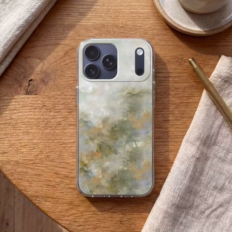 Telefoonhoesje Softcase - Abstract - Groen - Beige - Modern - Kunst — 2
