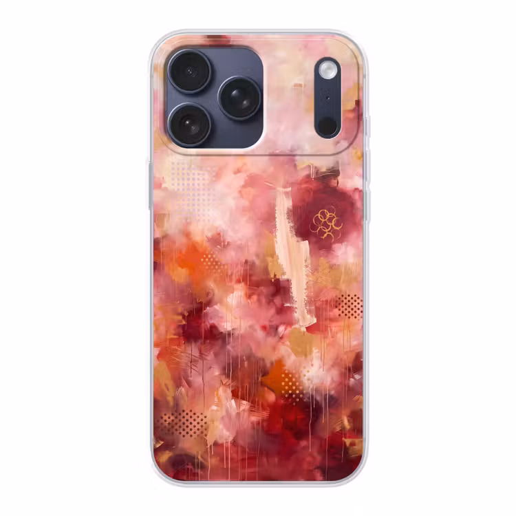 Telefoonhoesje Softcase - Abstract - Rood - Goud - Modern - Kunst — 1