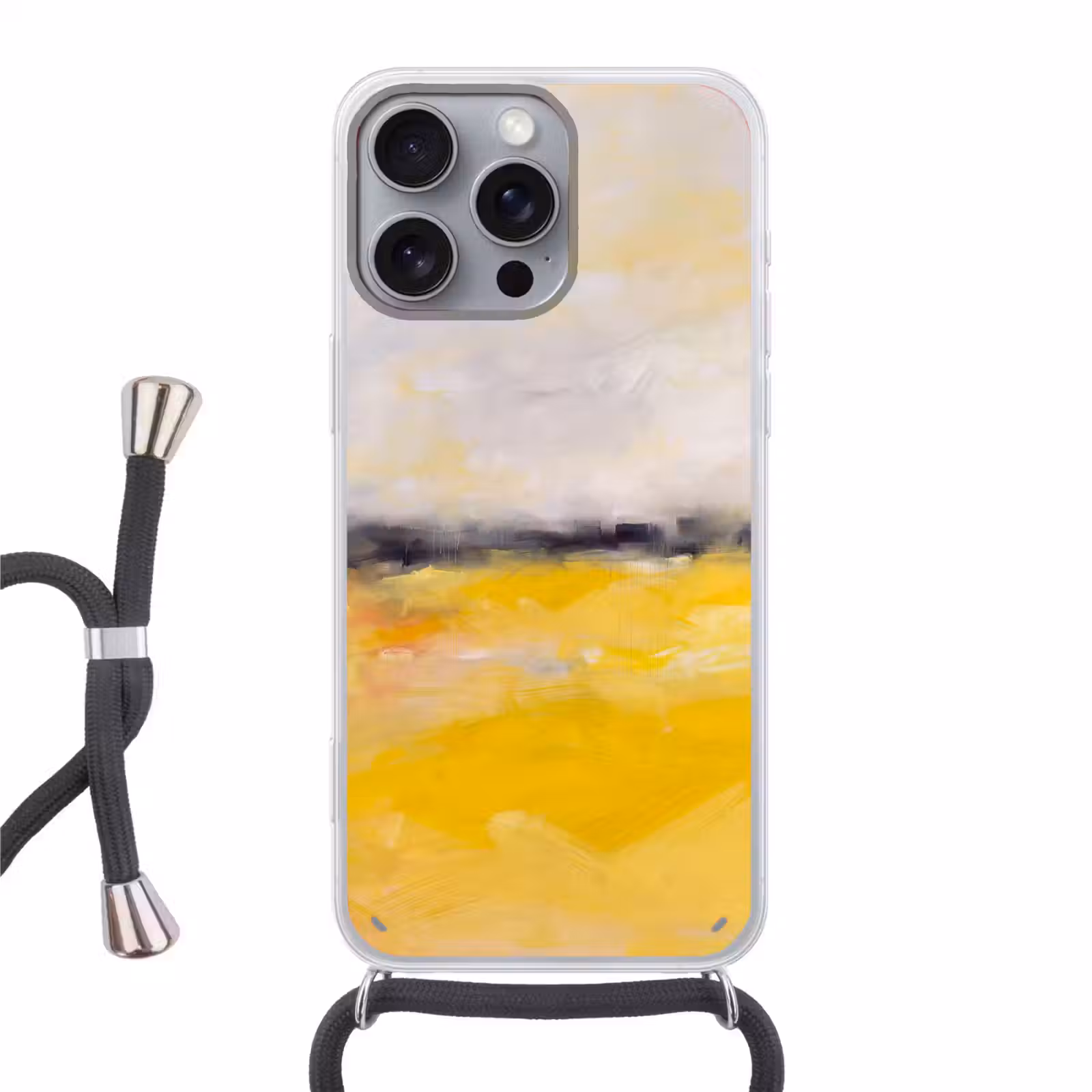 Telefoonhoesje met koord - Abstract - Landschap - Modern - Geel — 1