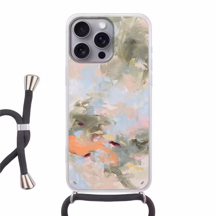 Telefoonhoesje met koord - Abstract - Borstelstreken - Kunst - Modern - Pastel — 1
