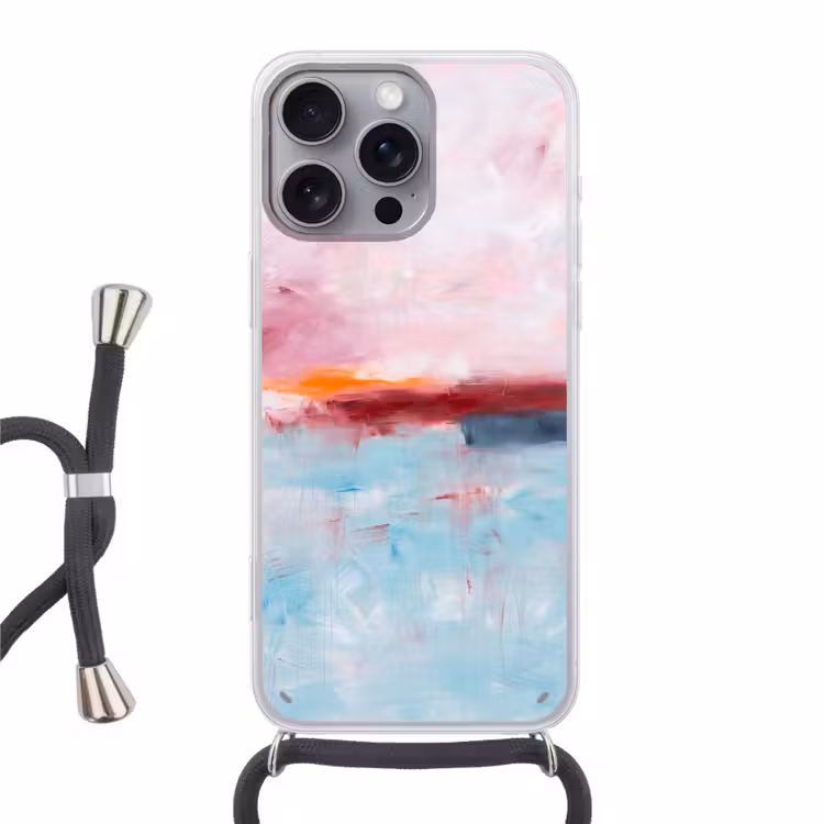 Telefoonhoesje met koord - Abstract - Kleuren - Modern - Kunst - Roze — 1