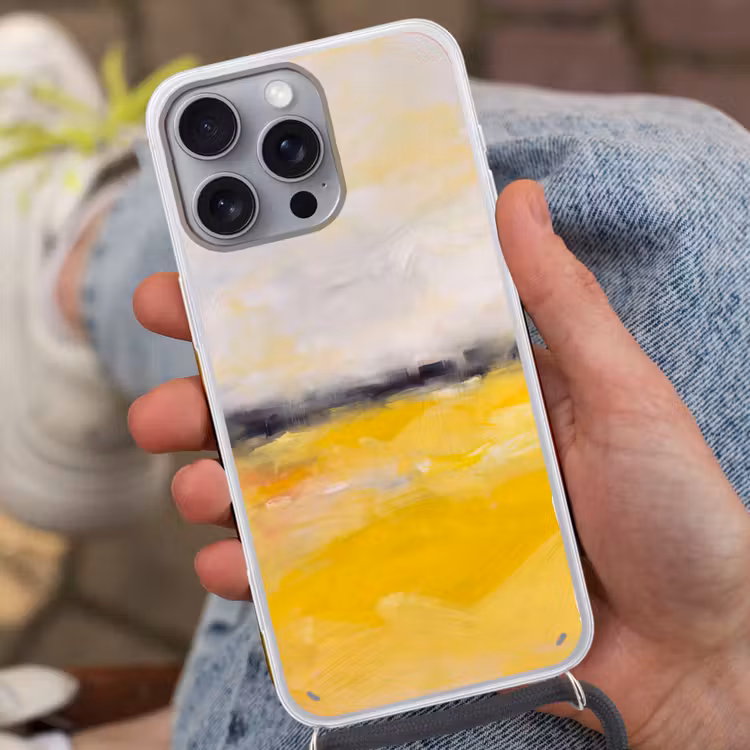 Telefoonhoesje met koord - Abstract - Landschap - Modern - Geel — 2