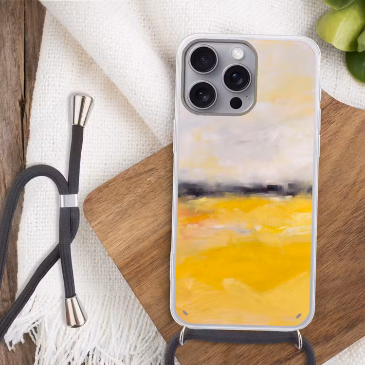 Telefoonhoesje met koord - Abstract - Landschap - Modern - Geel — 3