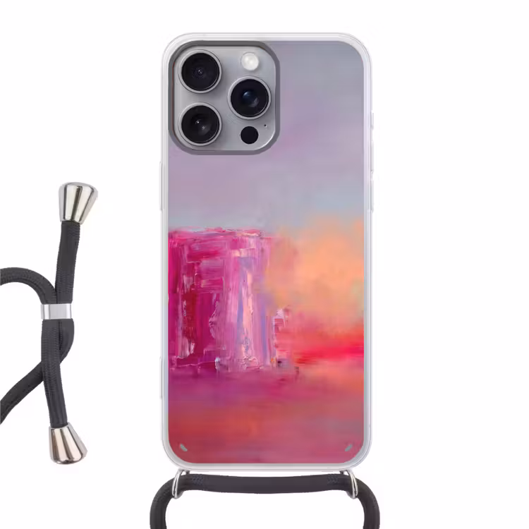 Telefoonhoesje met koord - Abstract - Kleuren - Modern - Roze — 1