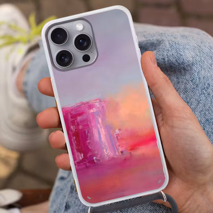 Telefoonhoesje met koord - Abstract - Kleuren - Modern - Roze — 2