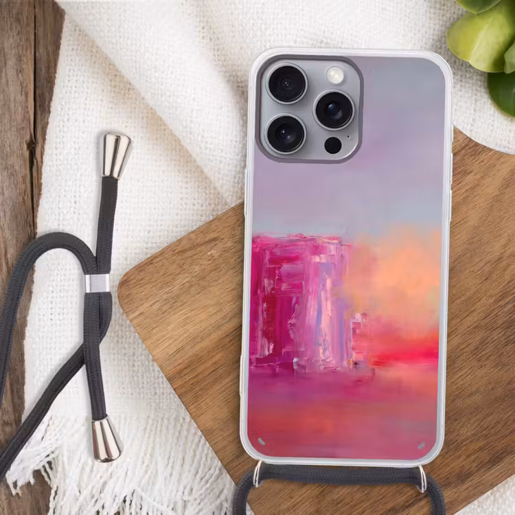 Telefoonhoesje met koord - Abstract - Kleuren - Modern - Roze — 3