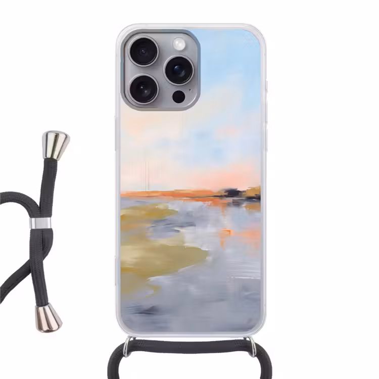 Telefoonhoesje met koord - Abstract - Landschap - Horizon - Modern - Kleurrijk — 1
